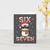 Cute Six Seven 67 Penguin Kids Christmas Holiday L Kaart (Gele Bloem)