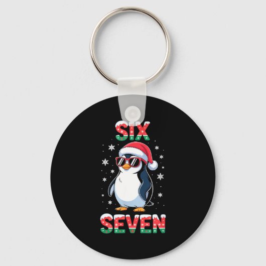 Cute Six Seven 67 Penguin Kids Christmas Holiday  Sleutelhanger (Voorkant)