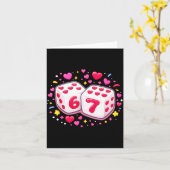 Cute Six Seven 6 7 Dice Valentines Day Shirt Funny Kaart (Gele Bloem)