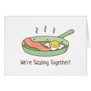 Cute Sizzling Tegether, Bacon and Egg Doodle