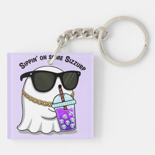 Cute Sizzurp Ghost Keychain – Funny Kawaii Ghost C (Achterkant)