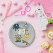 Cute Skateboard Monsters Personalized Birthday Papieren Bordje (Feest)