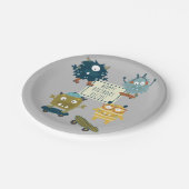 Cute Skateboard Monsters Personalized Birthday Papieren Bordje (Gekanteld)