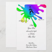 Cute Skateboarder Boy voegt Naam en Tekst toe Briefpapier (Voorkant / Achterkant)