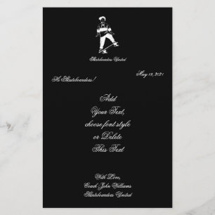 Cute Skateboarder Boy voegt Naam en Tekst toe Briefpapier