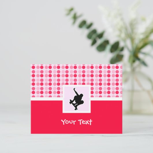 Cute Skateboarding Briefkaart (Staand voorkant)