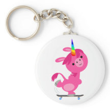 Cute Skateboarding Cartoon Unicorn