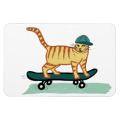 Cute Skateboarding Kitty Cat Magneet (Horizontaal)