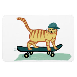 Cute Skateboarding Kitty Cat Magneet