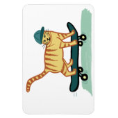 Cute Skateboarding Kitty Cat Magneet (Verticaal)