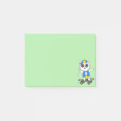 Cute Skater Cat op Lime Green Post-it® Notes (Voorkant)