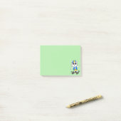Cute Skater Cat op Lime Green Post-it® Notes (Op bureau)