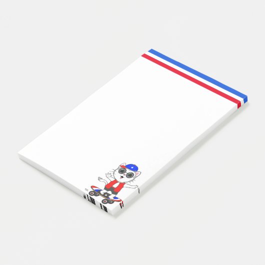 Cute Skater Cat Post-it® Notes (Schuin)