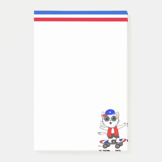 Cute Skater Cat Post-it® Notes (Voorkant)