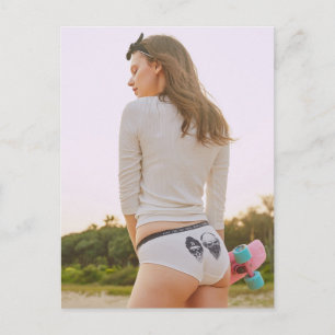 Cute Skater Girl onderkleding model Briefkaart