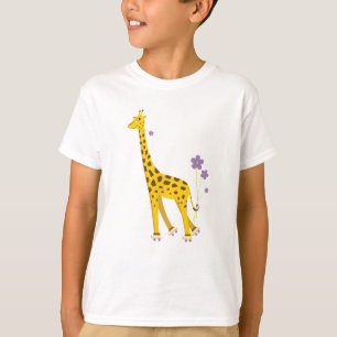 Cute Skating Giraffe Kinder T-shirt