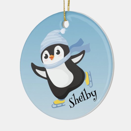 Cute Skating Penguin Ornament (Links)