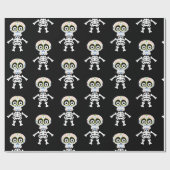 Cute skelet bedrukt Halloween Wrapping Paper Cadeaupapier (Vlak)