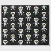 Cute skelet bedrukt met Halloween Cadeaupapier (Vlak)