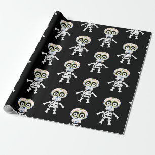 Cute skelet bedrukt met Halloween Cadeaupapier
