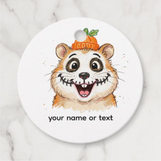 Cute Skelet Gezichtsbeschildering Hamster Hallowee Bedankjes Labels
