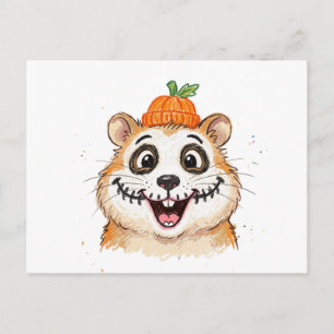 Cute Skelet Gezichtsbeschildering Hamster Hallowee Uitnodiging Briefkaart