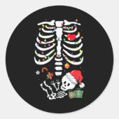 Cute Skeleton Baby Xmas Maternity Mom Pregnancy Ch Ronde Sticker (Voorkant)