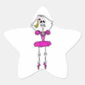 Cute Skeleton Ballerina Pink Tutu Ballet Slippers Ster Sticker (Voorkant)