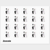 Cute Skeleton Bride en Groom in Weddenfoto Ronde Sticker (Vel)