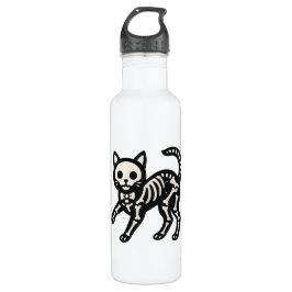 Cute Skeleton Cat Waterfles