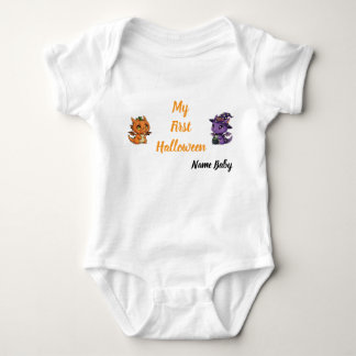 Cute Skeleton Dragon My First Halloween Baby Romper