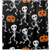 Cute Skeleton en pomkin Pattern Douchegordijn (Voorkant)