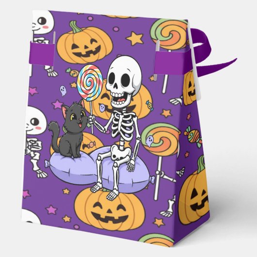 Cute Skeleton Fun For Halloween Bedankdoosjes (Achterkant)