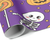 Cute Skeleton Fun For Halloween Cadeaupapier (Rol Hoek)