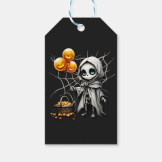 Cute Skeleton Girl with Pumpkin Balloons  Cadeaulabel