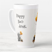 Cute Skeleton Girl with Pumpkin Balloons Latte Mok (Linkerhoek)