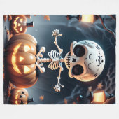 Cute Skeleton Halloween Fleece Deken (Voorkant (Horizontaal))