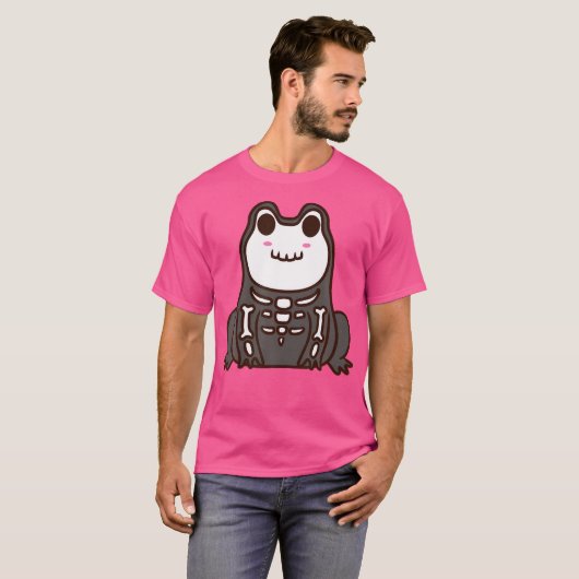 Cute Skeleton Halloween Frog T-shirt (Voorkant volledig)