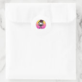 Cute Skeleton Halloween Retro Vaporware Mannen Ronde Sticker (Tas)
