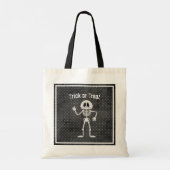 Cute Skeleton Halloween Trick or treat Canvas tas (Achterkant)