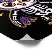 Cute Skeleton Owl Halloween Design For Kids And Ad Poster (Hoek)