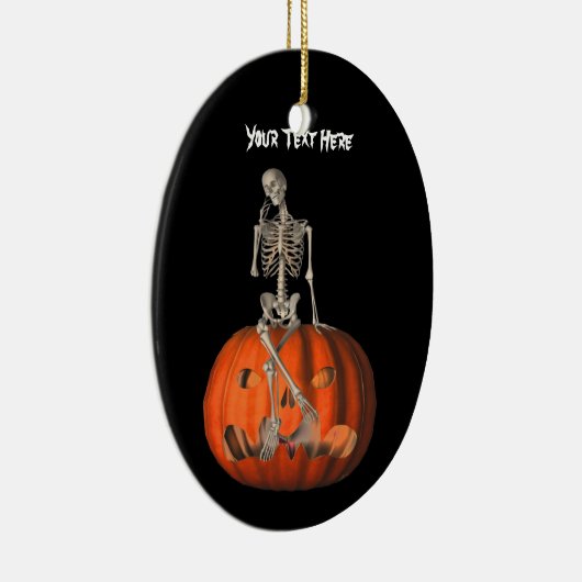 Cute Skeleton Pumpkin Halloween Ornament (Rechts)