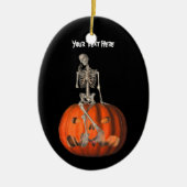 Cute Skeleton Pumpkin Halloween Ornament (Voorkant)