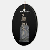 Cute Skeleton Tombstone Halloween Ornament (Links)