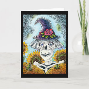 Cute Skeleton Witch Halloween, elke mogelijke kaar Kaart