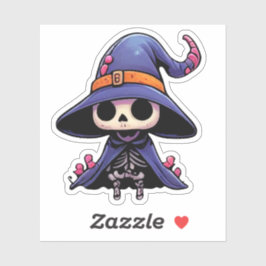 Cute Skeleton Witch - Halloween Kawaii Sticker