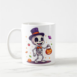 Cute Skeleton With Candy Halloween Mug Koffiemok