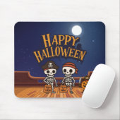 cute, skeletons and pumpkin Halloween  Muismat (Met muis)