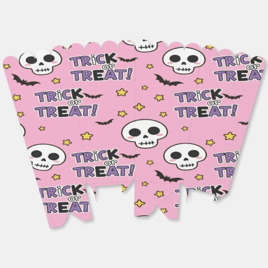 Cute Skeletons Pink For Halloween Bedankdoosjes (Ongevouwen)