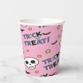 Cute Skeletons Pink For Halloween Papieren Bekers (Achterkant)